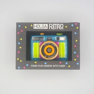 Holga Retro - 135FC 35mm Film Camera with Flash - Retro Neon 🟢🟣🔵🟡